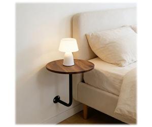 Générique Table Basse Murale Tables Ronde Bois Petite Table D'appoint Flottant pour Petits Espaces, Bureau À Domicile Cuisine Salle À Manger Tables À Boissons avec Support Métal(Log,35 cm)