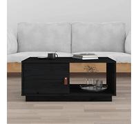 Générique Table Basse Noir 80x50x35,5 cm Bois Massif de pin,Meubles, Tables, Tables Basses et Tables d'appoint, Tables Basses, Noir (Poids 11.97KG)