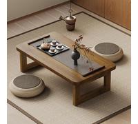 Générique Table Basse Pliable en Bambou Style Tatami - Table de Sol compacte pour fenêtre, Salon et Balcon, idéale pour s'asseoir par Terre, Manger et méditer (70x40x40cm)