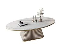 Générique Table Basse Tables d'appoint de canapé Table Basse de Luxe en Ardoise, Table Basse Ovale Moderne avec Cadre en Fer métallique, Table Centrale de Salon créative Domestique, Table ba