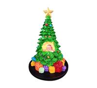 Générique Table Christmas Tree - Light Up Holiday Figurine with Santa Claus Inside for Dining Room, Fireplace, Countertop Display with Warm LED Glow, Home Decoration in Green Resin, 26.5cm/10.43 inch
