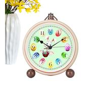 Générique Table Clock, Cute Metal Easter Egg Design, Non Ticking Small Alarm Clock, Decorative Shelf Desk Clocks, Spring Holiday Decoration, for Bedroom Office Mantel Kitchen Cabinet Display