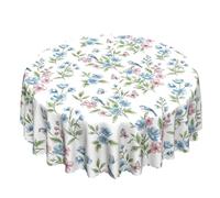 Générique Table Cloth Round 60 inch | Washable Decorative Farmhouse Rustic | Round Tablecloth 60 inch | for Dining Room Kitchen Courtyard Restaurant Picnic BBQ Family Gathering