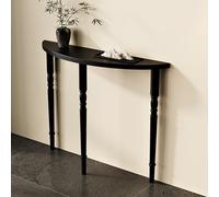 Générique Table Console Étroite Demi-Lune, Table D'appoint en Bois for Entrée, Meuble Entrée Modernes et Compactes en Demi-Cercle for Salon, Couloir, Foyer, Petits Espaces(Black,100x25x80cm)