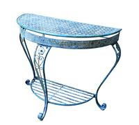Générique Table Console Jardin en Demi-Lune à 2 Niveaux, Mobilier ExtéRieur RéTro Peu Encombrant, Table D'Appoint de Patio, Etagere Plantes, IdéAl for Balcons EntréEs Jardin