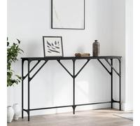 Générique Table Console Noire Élégante 140x23x75 cm en Bois d'Ingénierie et Métal pour Entrée Salon et Couloir - Design Industriel avec Pieds Réglables et Fixation Murale pour Sécurité