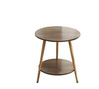 Générique Table d'appoint à 2 Niveaux, Table Basse Ronde en Bois avec 3 Pieds, Style Couleur bûche, idéale for Le Salon, la Chambre et Le Balcon(Black Oak)