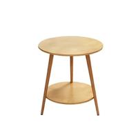 Générique Table d'appoint à 2 Niveaux, Table Basse Ronde en Bois avec 3 Pieds, Style Couleur bûche, idéale for Le Salon, la Chambre et Le Balcon(Nordic Maple)