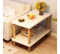 Générique Table D'Appoint a Deux Niveaux avec Etagere de Rangement, Table Basse de Chevet Multifonctionnelle for Salon, Chambre, Bureau et Petits Espaces