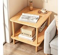 Générique Table D'Appoint a Deux Niveaux avec Etagere de Rangement, Table Basse de Chevet Multifonctionnelle for Salon, Chambre, Bureau et Petits Espaces