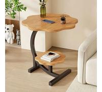 Générique Table D'Appoint a Deux Niveaux en Forme de Fleur, Petite Table Basse en Forme de C, for Salon, Salle de Reception, Chambre et Petits Espaces