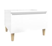 Générique Table d'appoint Blanc Brillant 50x46x35 cm Bois d'ingénierie,Meubles, Tables, Tables Basses et Tables d'appoint, Tables d'appoint, Blanc (Poids 12.6KG)-9504