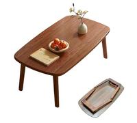 Générique Table D'appoint Bout de Canape Petite Table Basse Gueridon Tables de Sol Japonaise Moderne Pliable, pour Salon De Thé,Extérieur, Balcon, Salon(Brown,100x55x45cm)