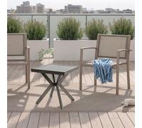 Générique Table d'appoint carrée en Aluminium pour l'extérieur, idéale pour la terrasse, Le Jardin, la Piscine ou l'intérieur. Facile d'entretien et résistante aux intempéries. Gris foncé.