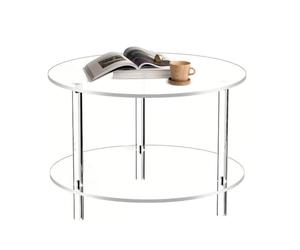 Générique Table d'appoint en Acrylique Table d'Accoudoir à Double Niveau | Table de Chevet Transparente 40 x 40 x 42 cm pour Chambre Salon Bureau Appartement Patio Jardin