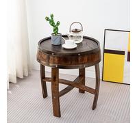 Générique Table d'appoint en chêne Artisanal, Style tonneau à Whisky - Table Basse Rustique pour Bourbon, décoration d'intérieur, Meuble Unique en Forme de tonneau à vin