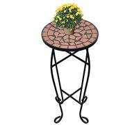 Générique Table d'appoint Mosaïque Terre Cuite,Maison & Jardin, Pelouses & Jardins, Jardinage, Supports pour Plantes, Noir (Poids 4.06KG)