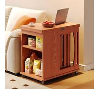 Générique Table D'Appoint Multifonctionnelle a roulettes, Table Basse a Manger Pliable avec roulettes Verrouillables, Meuble Gain de Place avec Tabouret Gigogne 4 en 1