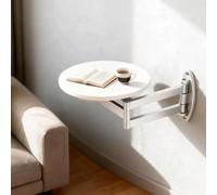 Générique Table D'Appoint Murale Rabattable, éTagèRe Flottante Extensible pour Canapé, Petit Plateau Rond Pliable, Plateau de Basse RéTractable pour Bureau à Domicile Ou Cuisine(A)