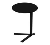 Générique Table d'appoint Ronde, Table Basse intégrée avec Base de Type V, Table d'appoint de canapé for Salon, Balcon, Appartement, Bureau, Chambre à Coucher(Glossy Black,48x69cm)