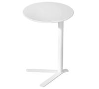 Générique Table d'appoint Ronde, Table Basse intégrée avec Base de Type V, Table d'appoint de canapé for Salon, Balcon, Appartement, Bureau, Chambre à Coucher(Glossy Milk,48x56cm)