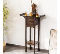 Générique Table d'autel de méditation personnelle en Bambou avec tiroir et Rangement - Idéale pour la Divination, Le culte, l'exposition de bocaux, de Plantes et de Livres (65 cm/25,6 po)