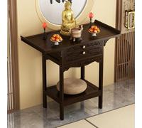 Générique Table d'autel Marron avec tiroir, Meuble de méditation, Rangement Coulissant, Table de puja pour Pratiques spirituelles, prières, rituels et Divination - 66 x 40 cm (26 x 15,7 Pouces)