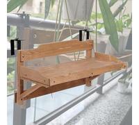 Générique Table de Balcon Table de Bar de Balcon de 24 cm de Large, Desk Murale en Bois Massif avec Crochet, Console/étagère/Bureau de Lecture Non Pliable(L 60 CM)