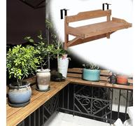 Générique Table de Balcon Table Murale de 24 cm de Large, Console Suspendue avec Crochet/Table de Bar pour Balcon/Bureau en Bois Massif pour terrasse(L 90 CM)