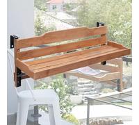 Générique Table de Balcon Table Suspendue Pratique pour Balcon, Table Pliante d'extérieur résistante aux intempéries avec Crochets/Mobilier de Balcon en Bois Massif(L 120 CM)