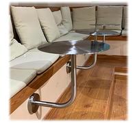 Générique Table De Bar Murale en Acier Inoxydable Bureau Flottant Peu Encombrant Plateau Petit Ronde en Forme De L for Les Cuisines, Les Pubs Ou Les Salles À Manger(35cm)