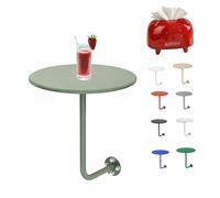 Générique Table de Bar Ronde à Fixation Murale pour Bar, Bistro, Pub, Cocktail, Bureau Flottant Salle à Manger, D40cm Table Basse en L, Tables de Comptoir Petit-Déjeuner Extérieur(Light Green)