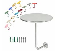 Générique Table De Bar Ronde Murale，Bureau Flottant Peu Encombrant 30-50cm Table Basse en Acier Inoxydable，Table D'appoint for Magasin De Thé Au Lait Café Fast-Food(Argent,W35xH45cm)
