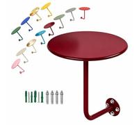 Générique Table De Bar Ronde Murale，Bureau Flottant Peu Encombrant 30-50cm Table Basse en Acier Inoxydable，Table D'appoint for Magasin De Thé Au Lait Café Fast-Food(Dark Red,W30xH45cm)