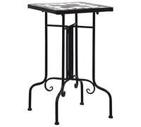Générique Table de Bistro mosaïque Noir et Blanc Céramique,Jardinage,Supports pour plantes-46711