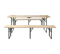 Générique Table de Brasserie Pliable avec 2 bancs 220 cm Bois de Sapin,Meubles, Mobilier de Jardin, Tables de Jardin, Brun (Poids 36.25KG)