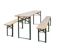 Générique Table de Brasserie Pliable avec 2 bancs 220 cm Bois de Sapin,Meubles,Mobilier de Jardin,Tables de Jardin,Brun,36.25 KG,42207