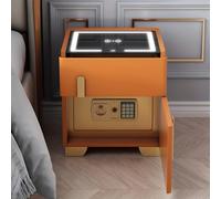Générique Table de Chevet avec Coffre-Fort intégré, éclairage LED, Station de Charge et Ports USB - Mobilier Moderne pour Chambre à Coucher et Bureau