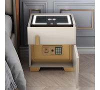 Générique Table de Chevet avec Coffre-Fort intégré, éclairage LED, Station de Charge et Ports USB - Mobilier Moderne pour Chambre à Coucher et Bureau