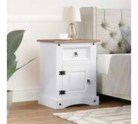 Générique Table de Chevet Gamme Corona pin Mexicain Blanc 53x39x67 cm,Meubles,Tables,Tables de Chevet,Blanc,13.75KG,282618