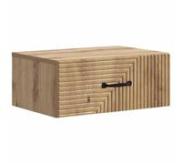 Générique Table de Chevet Murale en chêne Massif avec tiroir, Meuble de Rangement Chambre Moderne 49 x 34,5 x 20 cm, Table d'appoint Design pour Salon ou Petit Bureau, Rangement Pratique