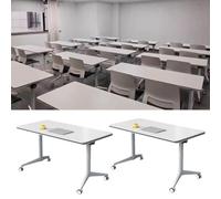 Générique Table de Conférence, Tables de Conférence Pliables avec 4 Roues Verrouillables, Idéale pour Le Bureau, Les Salles de Réunion, Les Espaces de Formation