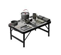 Générique Table de Gril Portable,Table Métal Grill Réglable en Hauteur, de Camping Pliante avec Poignée de Transport - pour Barbecue Pique-Nique Randonnée Plage Voyage Jardin