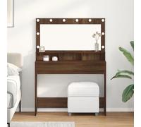 Générique Table de Maquillage avec éclairage LED en chêne Brun 100x41x135 cm,Meubles,Armoires & Meubles de Rangement,Meubles-lavabos,Coiffeuses,Marron,30.05 KG,865106