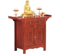 Générique Table de Méditation pour Personnel, Tiroir à Plusieurs Niveaux de 68/88/108cm + Table Sacrificielle à Double Porte, pour D'encens Domestique ou Armoire Pooja-108cm