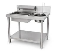 Générique Table de Panure INOX pour Poulet Frit et Cuisine Pro