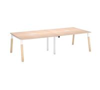 Générique Table de réunion modulable avec Extension L 280 x P 126 cm - Piétement métal et Bois - Arch (Chêne Clair)