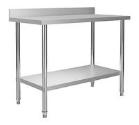 Générique Table de Travail de Cuisine avec dosseret 120x60x93 cm INOX,Entreprise & Industrie,Restauration-51191