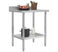 Générique Table de Travail de Cuisine avec dosseret 80x60x93 cm INOX,Entreprise & Industrie,Restauration,Multicolore,13.9kg,51187