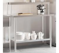 Générique Table de Travail de Cuisine avec étagère 110x55x120 cm INOX, Entreprise & Industrie, Restauration, (Poids 16.8KG)